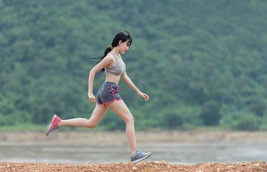 Healthy woman running